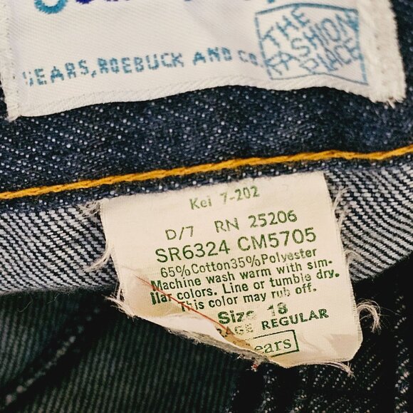 Vintage 80's Jeans That Fit Sears, Roebuck & Co., Trouser Jeans SR6324, 18 Avg - Picture 8 of 8